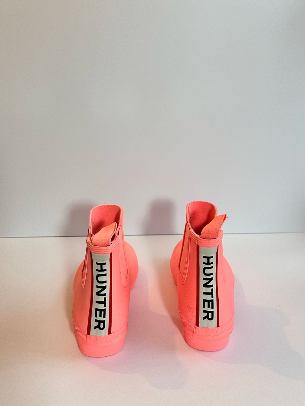 Women’s Hunter Coral Pink Waterproof Ankle Rain Boots - Picture 2 of 6